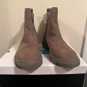 Dark Taupe suede ankle booties